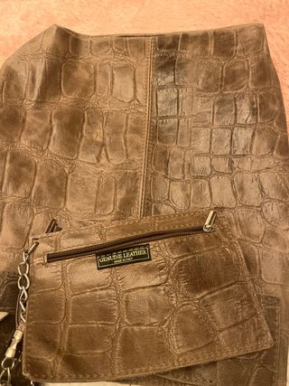 Bolso de piel marron