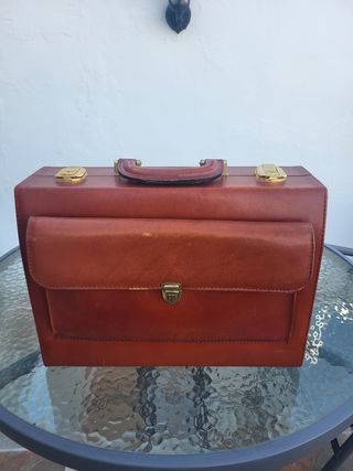 Maletín médico de piel, vintage.