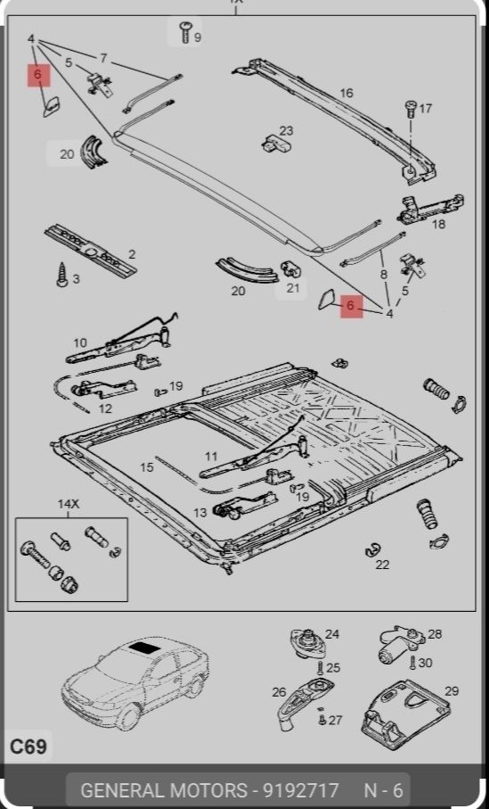 Pieza luneta Opel Astra