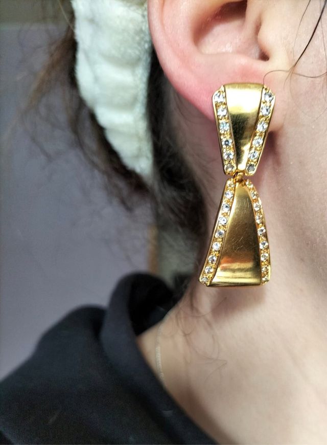 Pendientes antiguos en oro chapado