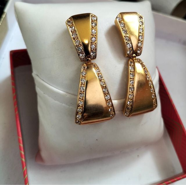 Pendientes antiguos en oro chapado