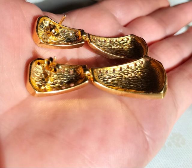 Pendientes antiguos en oro chapado