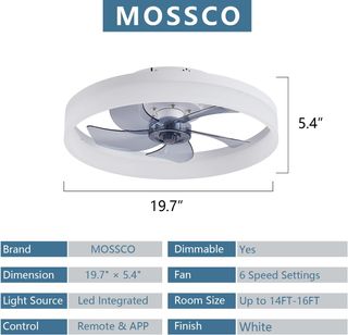 Lámpara ventilador de techo led regulable 50cm
