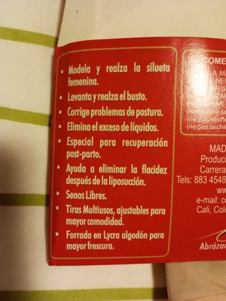 Faja modeladora senos libres