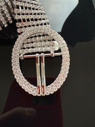 Cinta Vintage in strass argento 