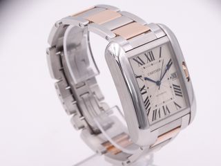 CARTIER Tank Anglaise XL Acero & Oro 3507 CAJA