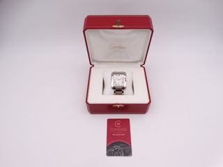 CARTIER Tank Anglaise XL Acero & Oro 3507 CAJA