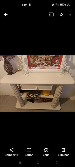 Consola de madera maciza olor crudo