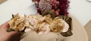 Cinturón flores preservadas metálico