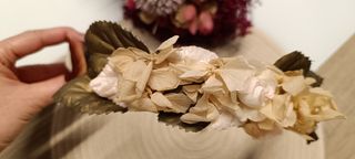 Cinturón flores preservadas metálico
