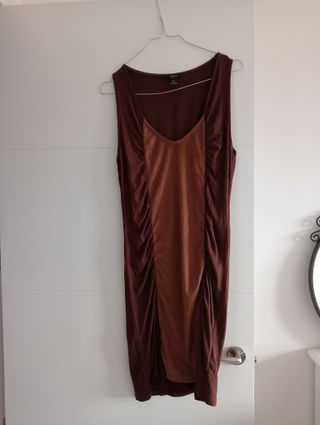 Vestido Marrón fruncido