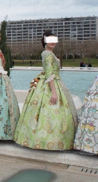 Traje de Fallera Siglo Verde Plata