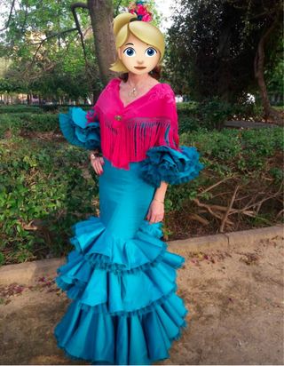 Elegante traje de flamenca