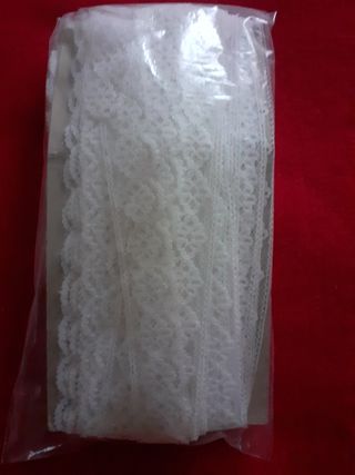 Puntilla blanca bordada 
