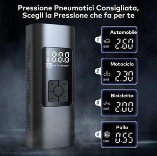 Compressore Aria Portatile Gonfiatore Elettrico di