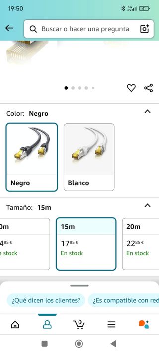 Cable ethernet 15 metros cat 6