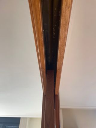 Puerta corredera doble de roble