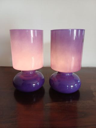 Coppia lampade da tavolo Ikea Likta viola