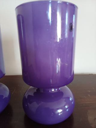 Coppia lampade da tavolo Ikea Likta viola