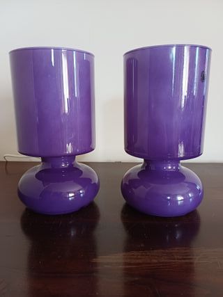 Coppia lampade da tavolo Ikea Likta viola