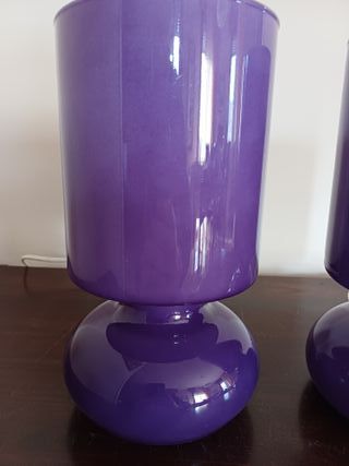 Coppia lampade da tavolo Ikea Likta viola