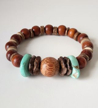Bracciale uomo pietre e legno