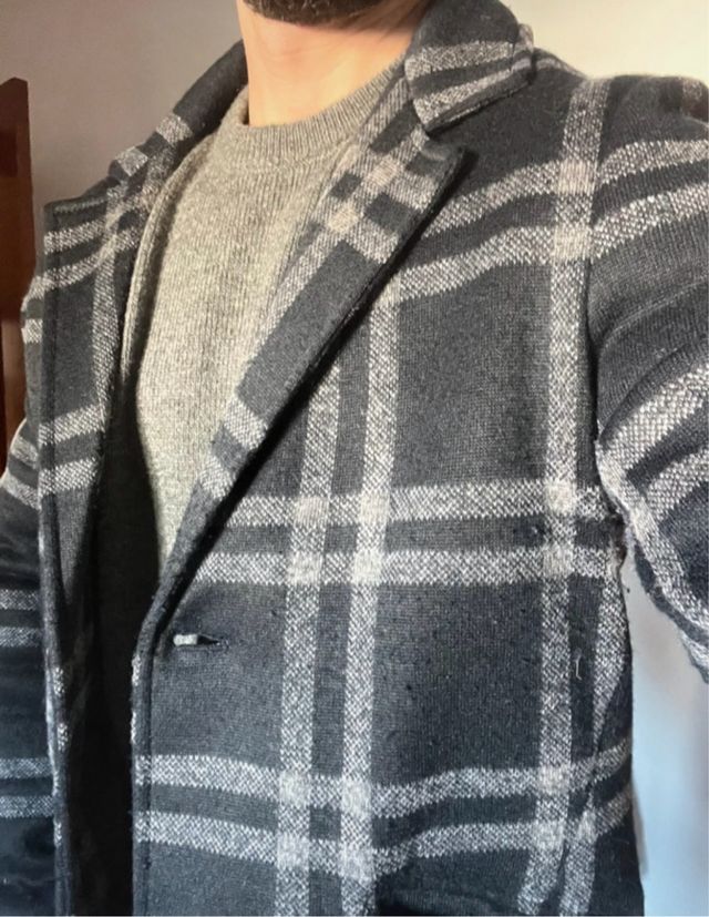 Abrigo cuadros Zara