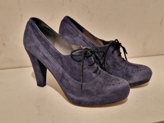 Zapatos tacón ante azules