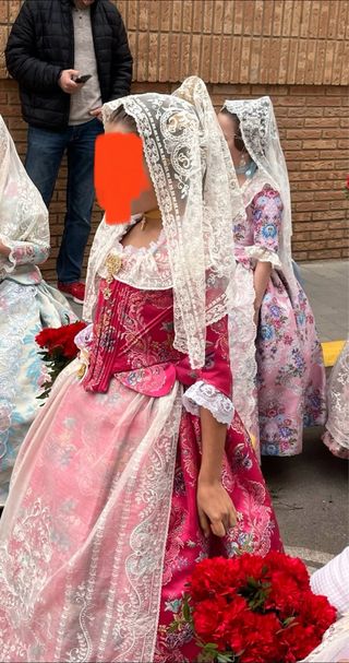 Traje fallera niña 9 10 años completo