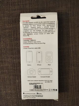 Cargador portátil de 2000 mAH