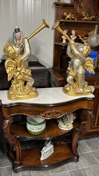 Antica coppia di angeli suonatori