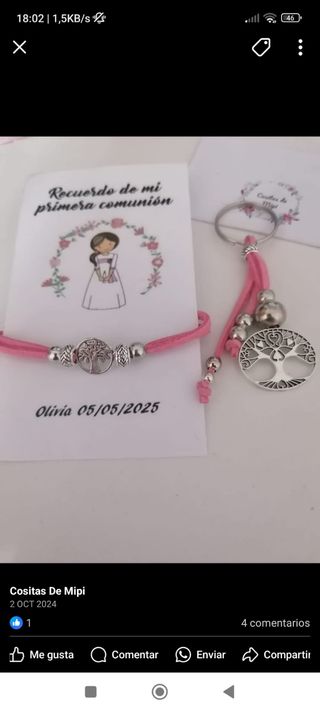  Llaveros medalla de comunión invitados 