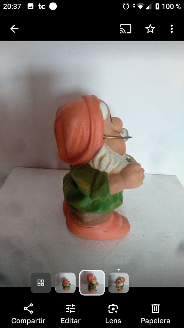 antigua hucha enanito sabio Blancanieves años 40