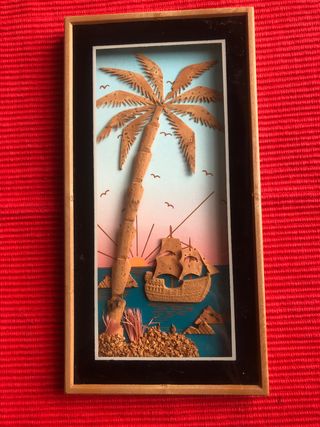 Quadro con palma in sughero