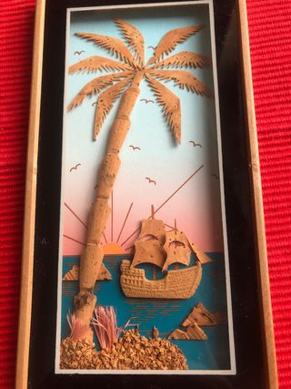 Quadro con palma in sughero