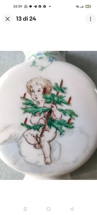 Antico piccolo vaso dipinto a mano