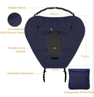 Protector sol/lluvia silla/coche de paseo azul