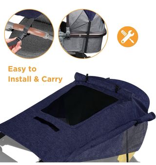 Protector sol/lluvia silla/coche de paseo azul