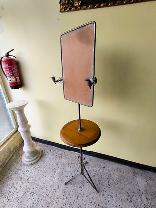 Espejo afeitar antiguo pie de candelabros reparar 