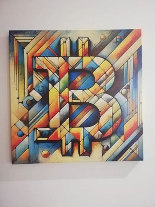 Quadro Bitcoin estilo Picasso