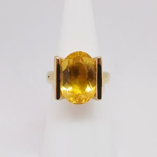 Sortija Oro Cuarzo Amarillo