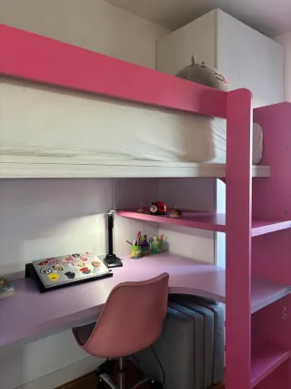 Litera infantil Kibuc con escritorio niña