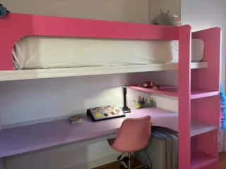 Litera infantil Kibuc con escritorio niña