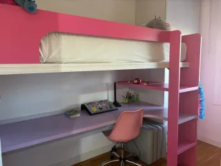 Litera infantil Kibuc con escritorio niña