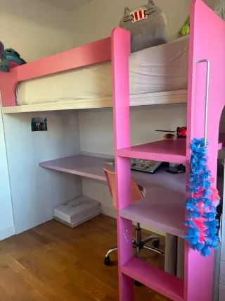 Litera infantil Kibuc con escritorio niña