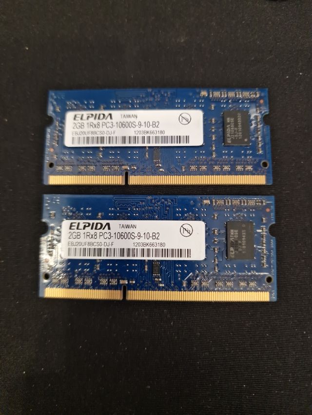 Sodimm 2x2 DDR3. Para portátil.