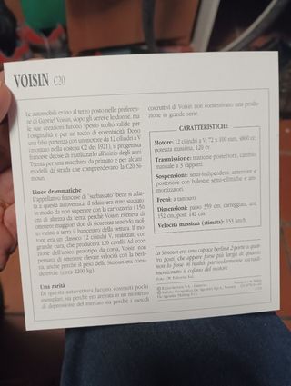 Schede fotografiche automobili