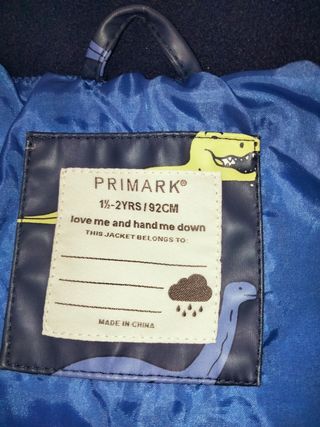 Chubasquero abrigo niño 18-24 meses / 92 cm