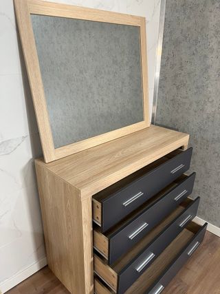 COMODA CON 4 CAJONES + ESPEJO ¡NUEVO!