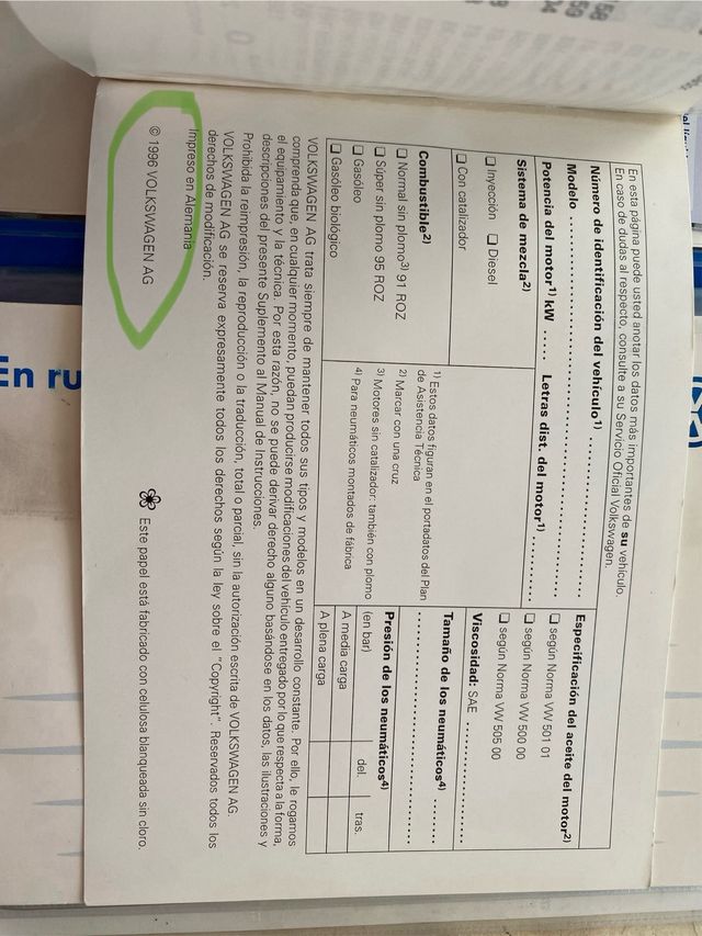 Manual instrucciones Wolkswagen Polo